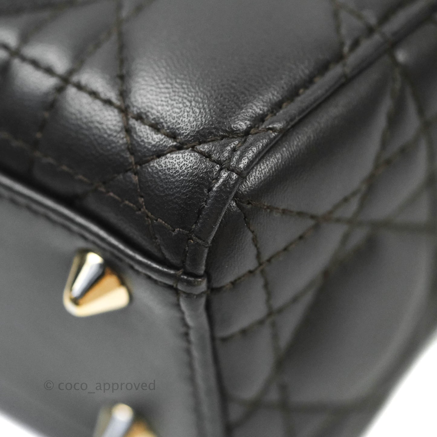 Christian Dior Lambskin My ABCDior Lady Dior Dark Grey Gold Hardware
