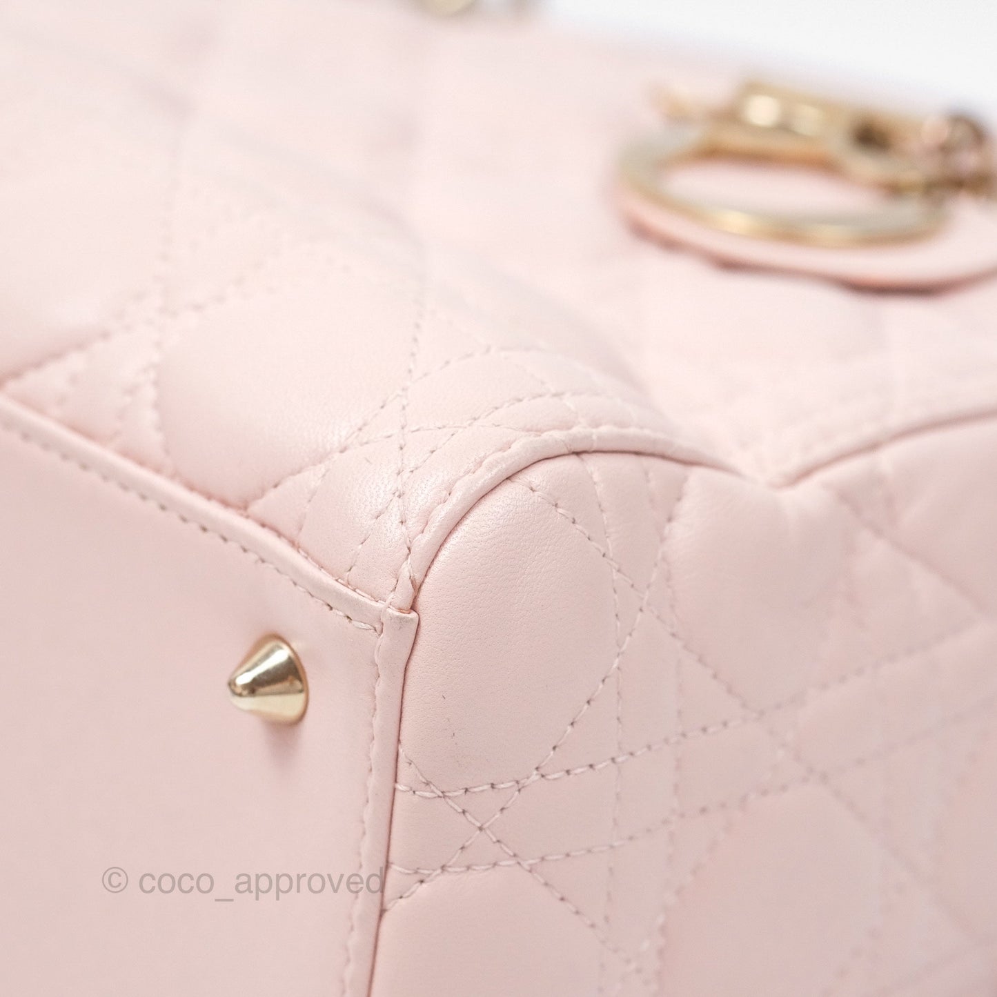 Christian Dior Medium Lady Dior Pink Lambskin Gold Hardware