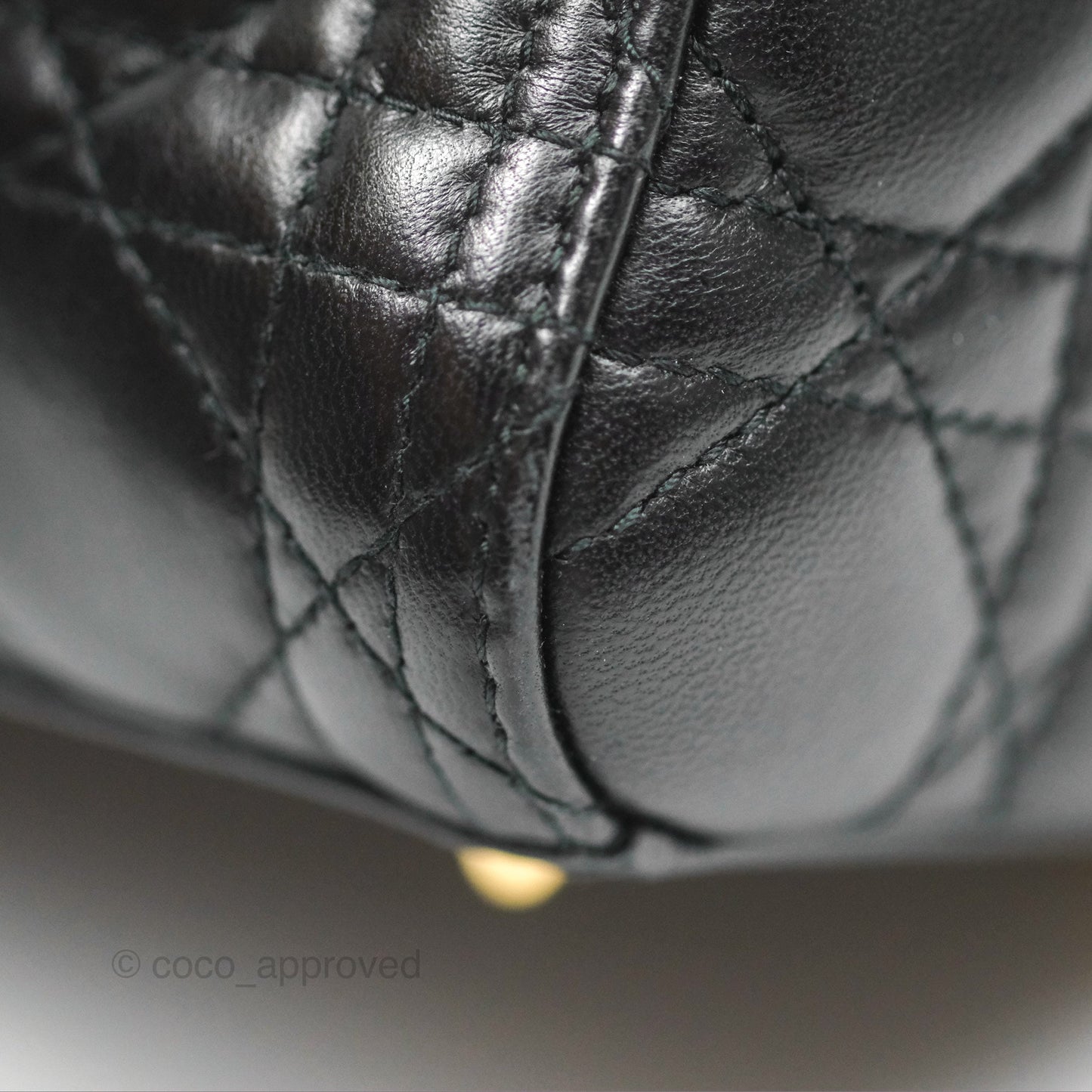Christian Dior Medium Lady Dior Black Lambskin Gold Hardware