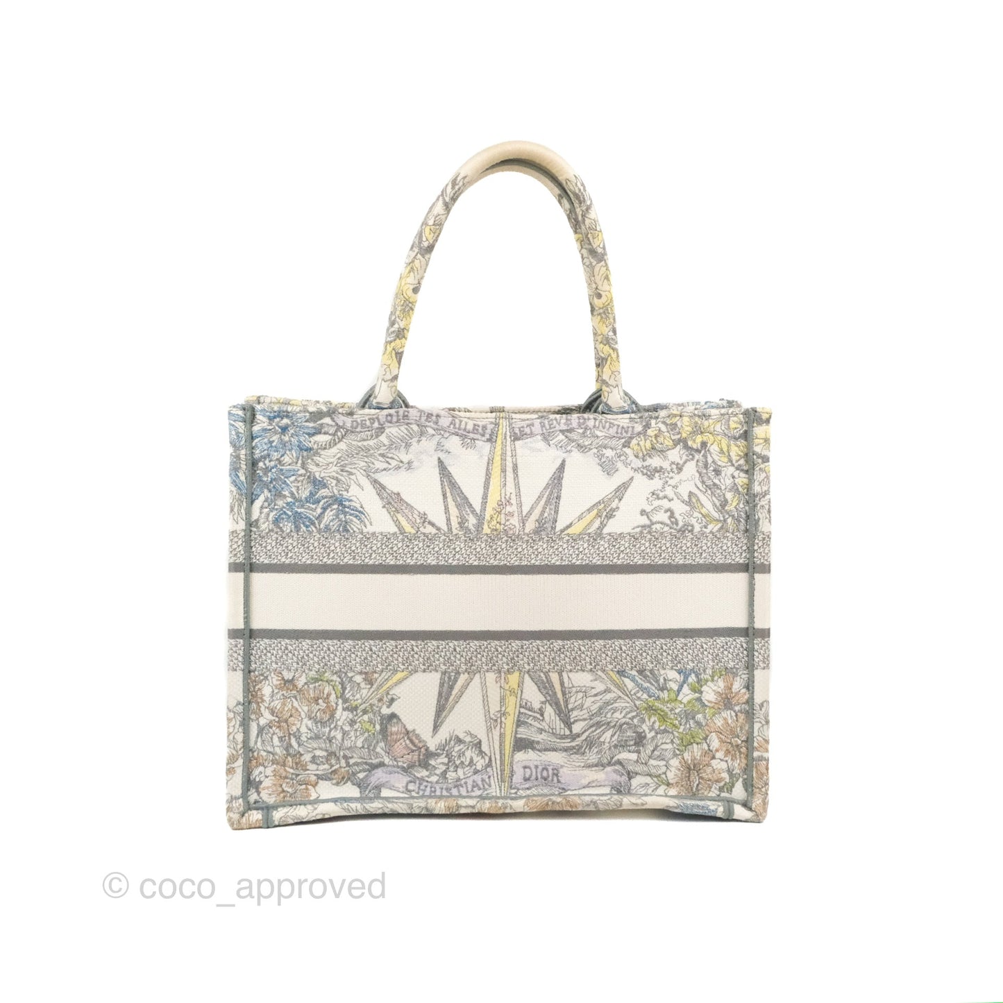 Christian Dior Medium(Old Small) Book Tote White Multicolor Rêve d'Infini Embroidery