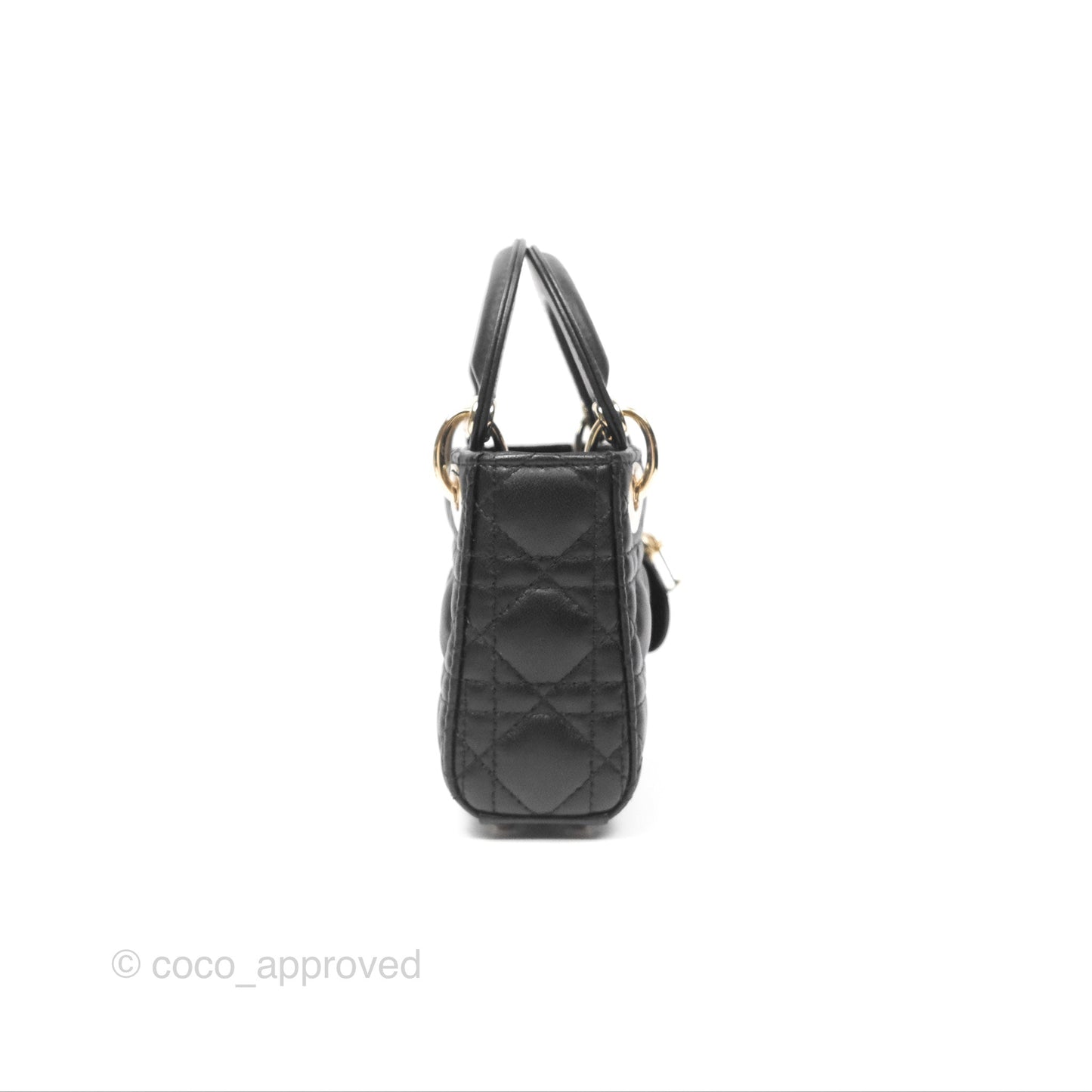 Christian Dior Micro Lady Dior Black Lambskin Gold Hardware