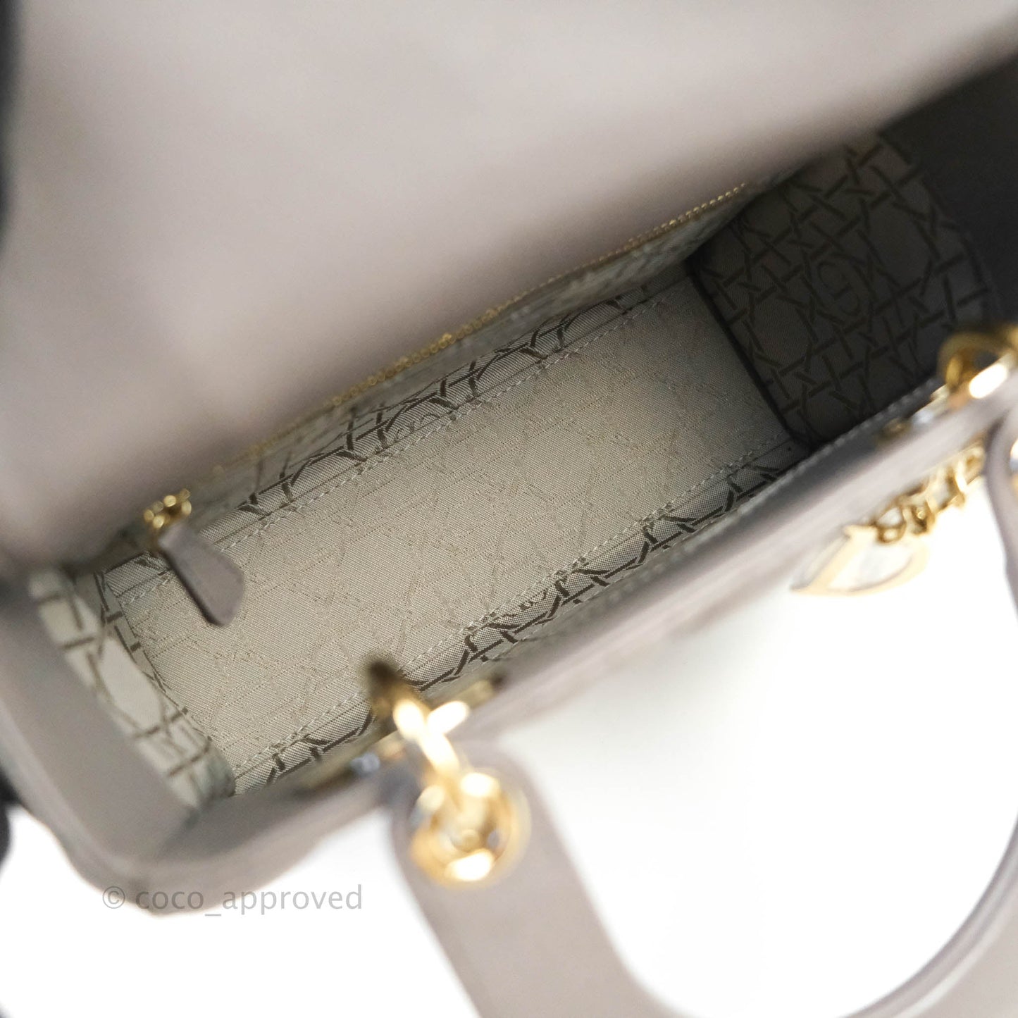 Christian Dior Lambskin My ABCDior Lady Dior Grey Gold Hardware