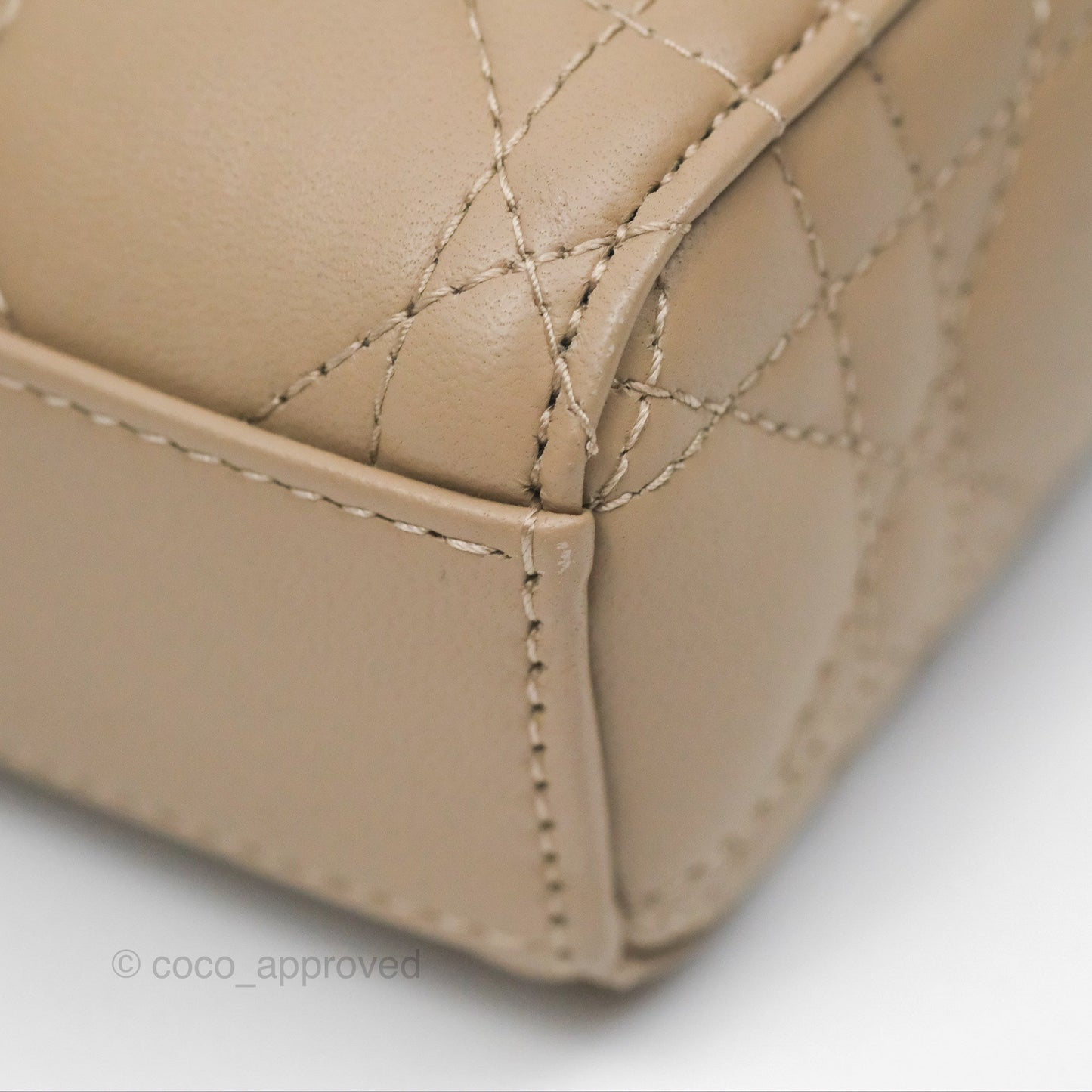 Dior Small Lady D-Joy Bag Beige Lambskin Cannage Gold Hardware