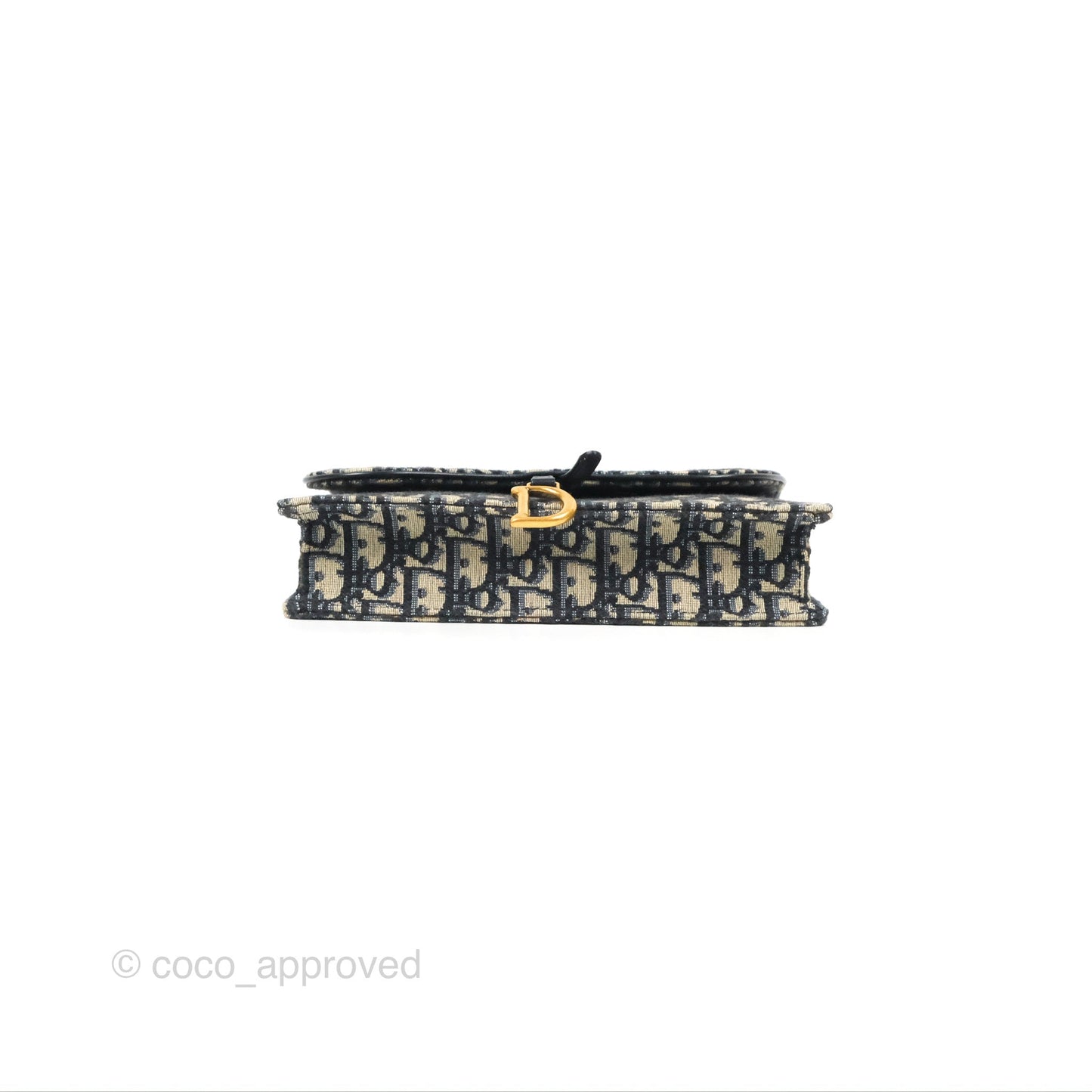 Christian Dior Saddle Chain Pouch Navy Oblique Jacquard