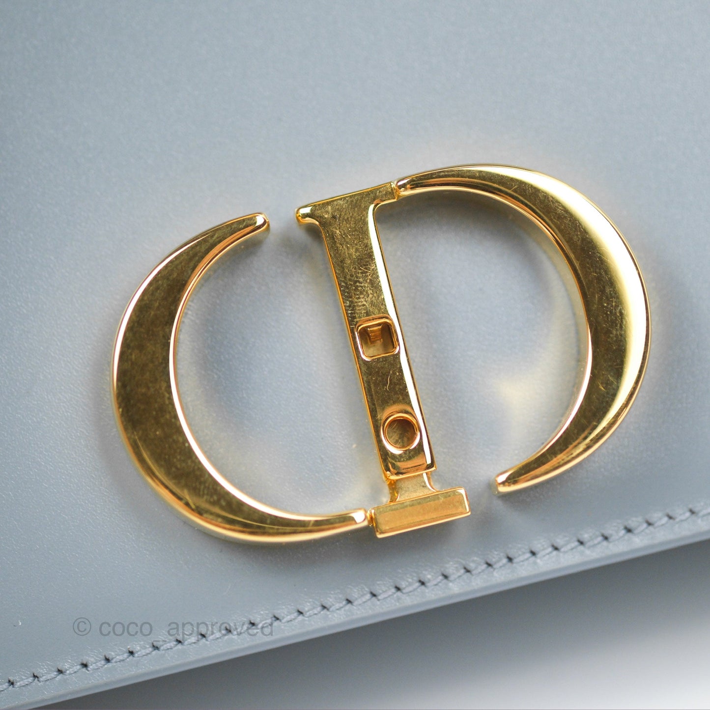 Christian Dior Micro 30 Montaigne Flap Bag Blue Grey Smooth Calfskin