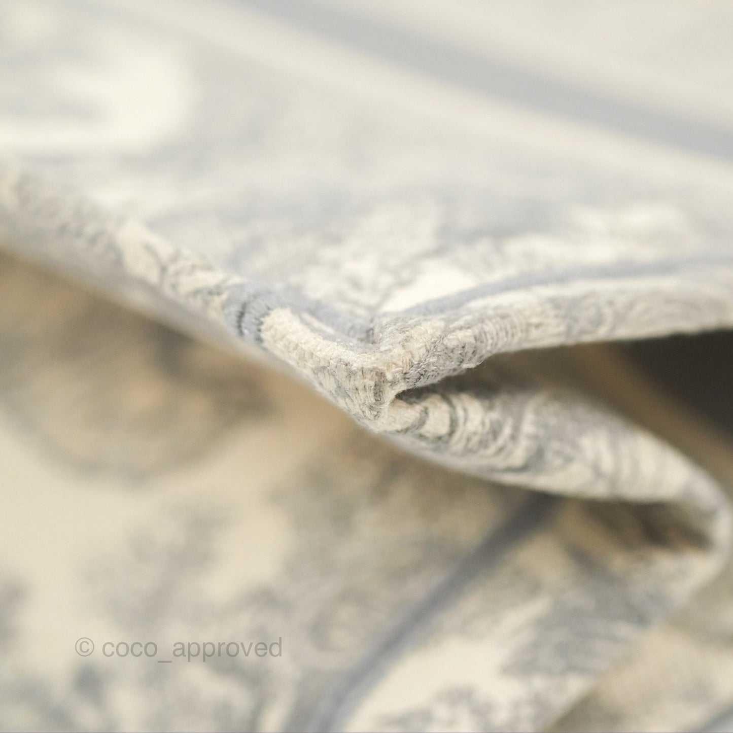 Christian Dior Medium (Old Small) Embroidered Toile De Jouy Light Grey Canvas Book Tote