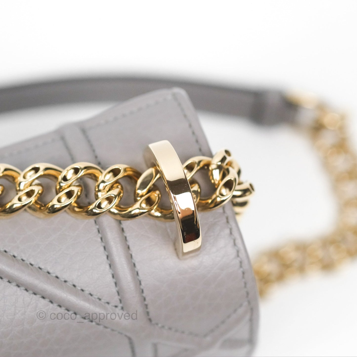 Christian Dior Medium Diorama Calfskin Flap Bag Grey Gold Hardware