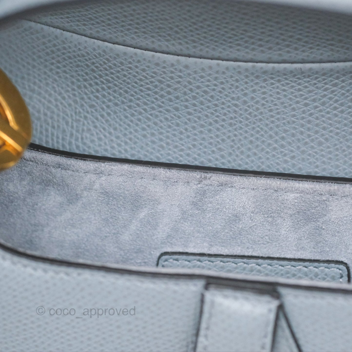 Christian Dior Mini Saddle Bag Cloud Blue Grained Calfskin Gold Hardware