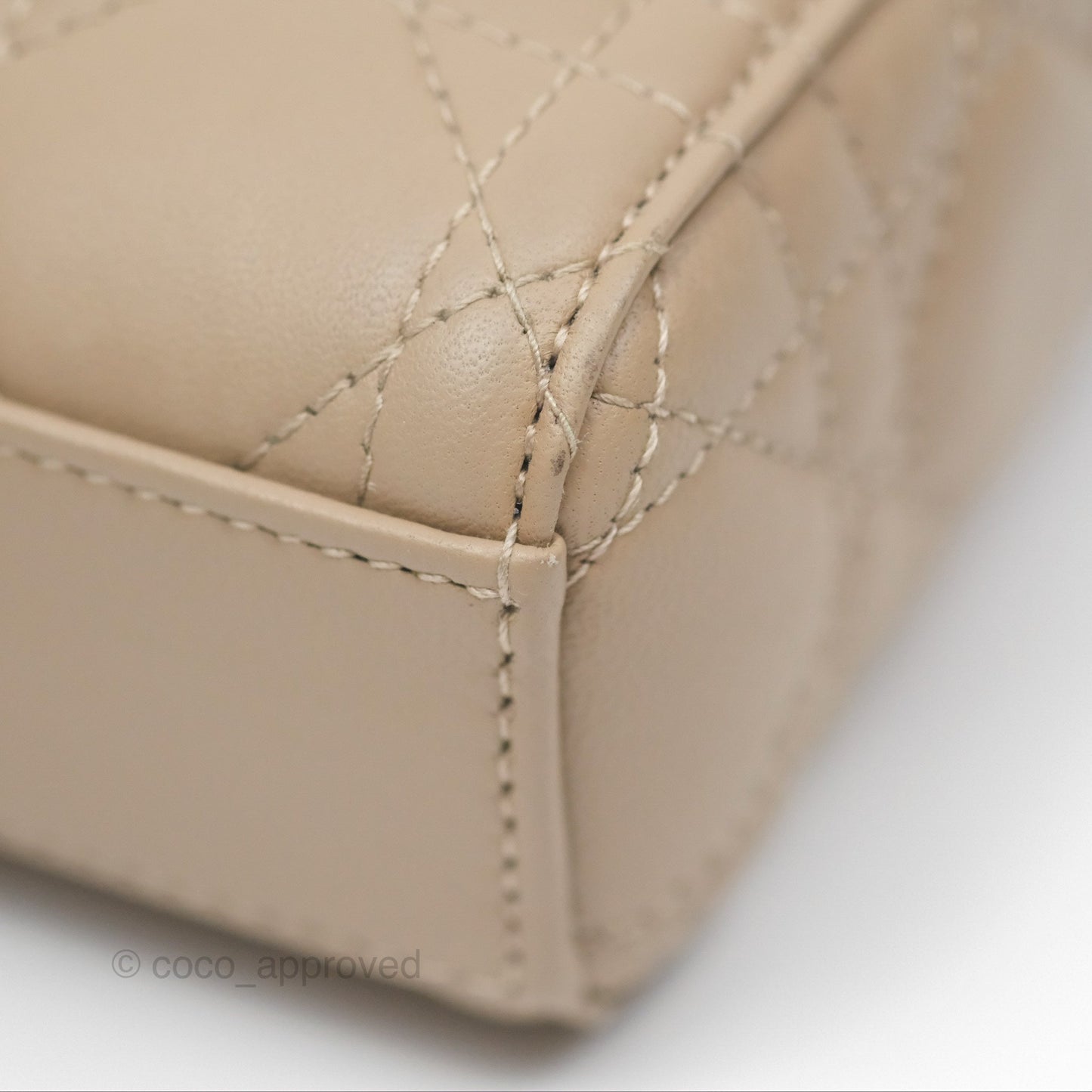 Dior Small Lady D-Joy Bag Beige Lambskin Cannage Gold Hardware