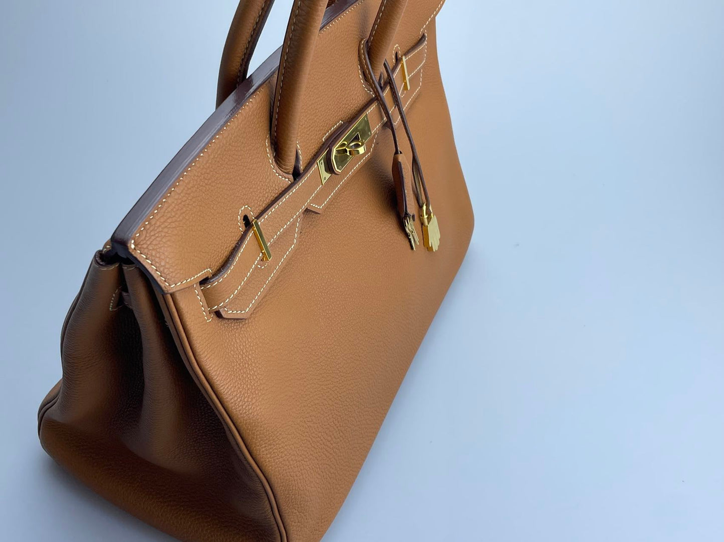 Hermes Birkin 35 in gold vintage Togo leather