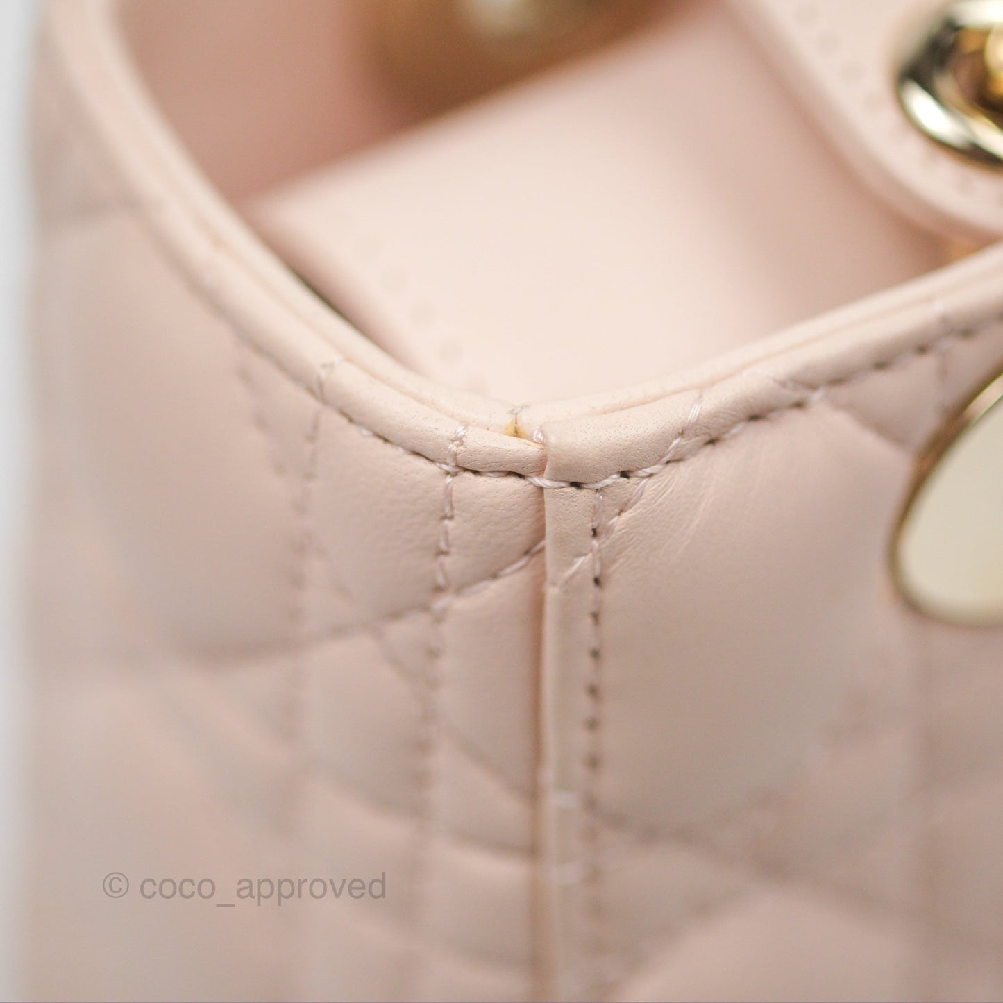 Christian Dior My ABCDior Lady Dior Pale Pink Cannage Lambskin Gold Hardware