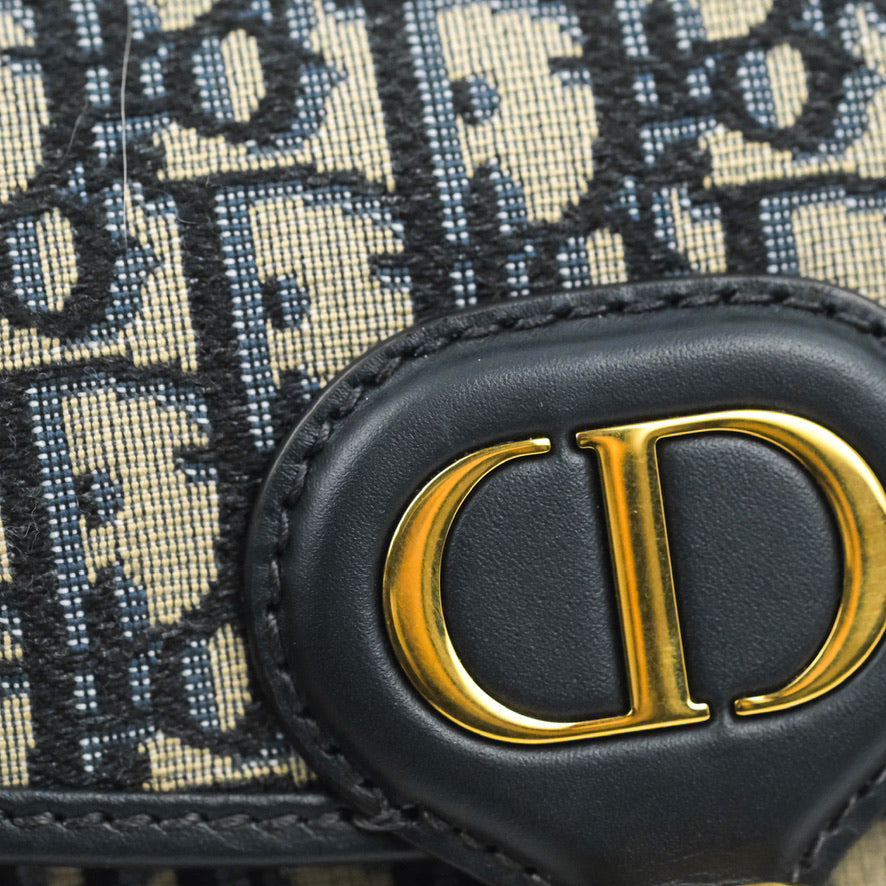 Dior Medium Bobby Bag Blue Oblique Jacquard Canvas
