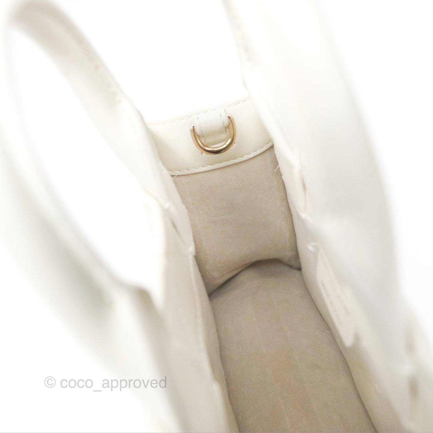 Christian Dior Mini Dior Book Tote Latte Macrocannage Calfskin Gold Hardware