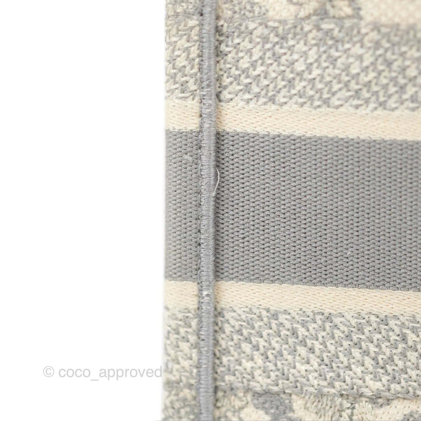 Christian Dior Medium (Old Small) Embroidered Toile De Jouy Light Grey Canvas Book Tote