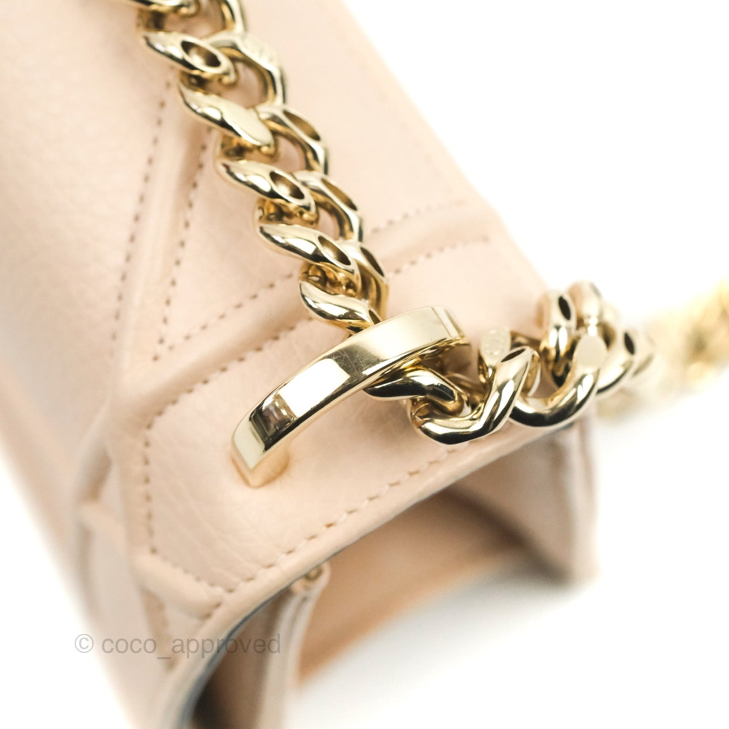 Christian Dior Small Diorama Calfskin Flap Bag Nude Pink Gold Hardware