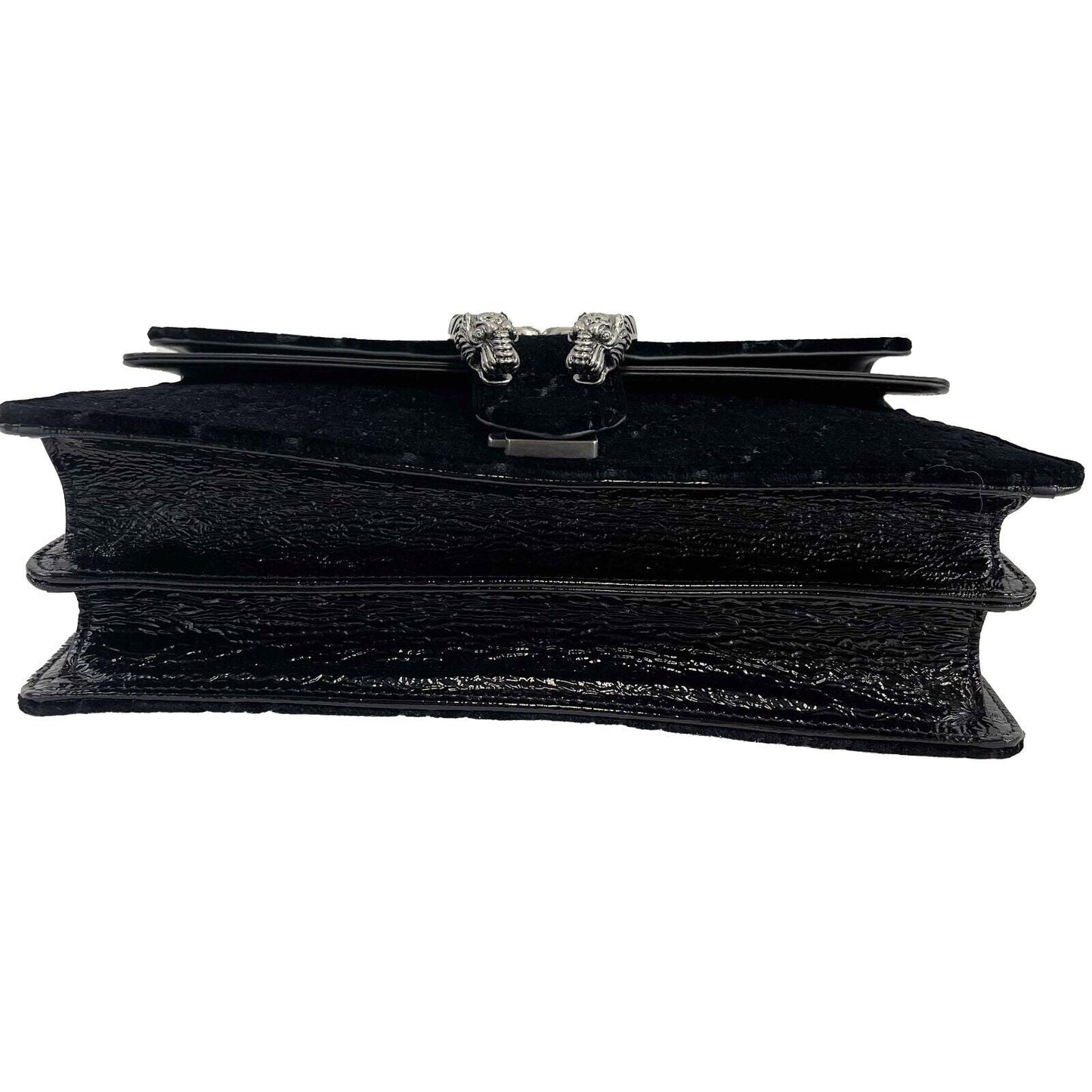 GUCCI - NEW Black / Silver Velvet Embossed GG Dionysus Small Shoulder Bag