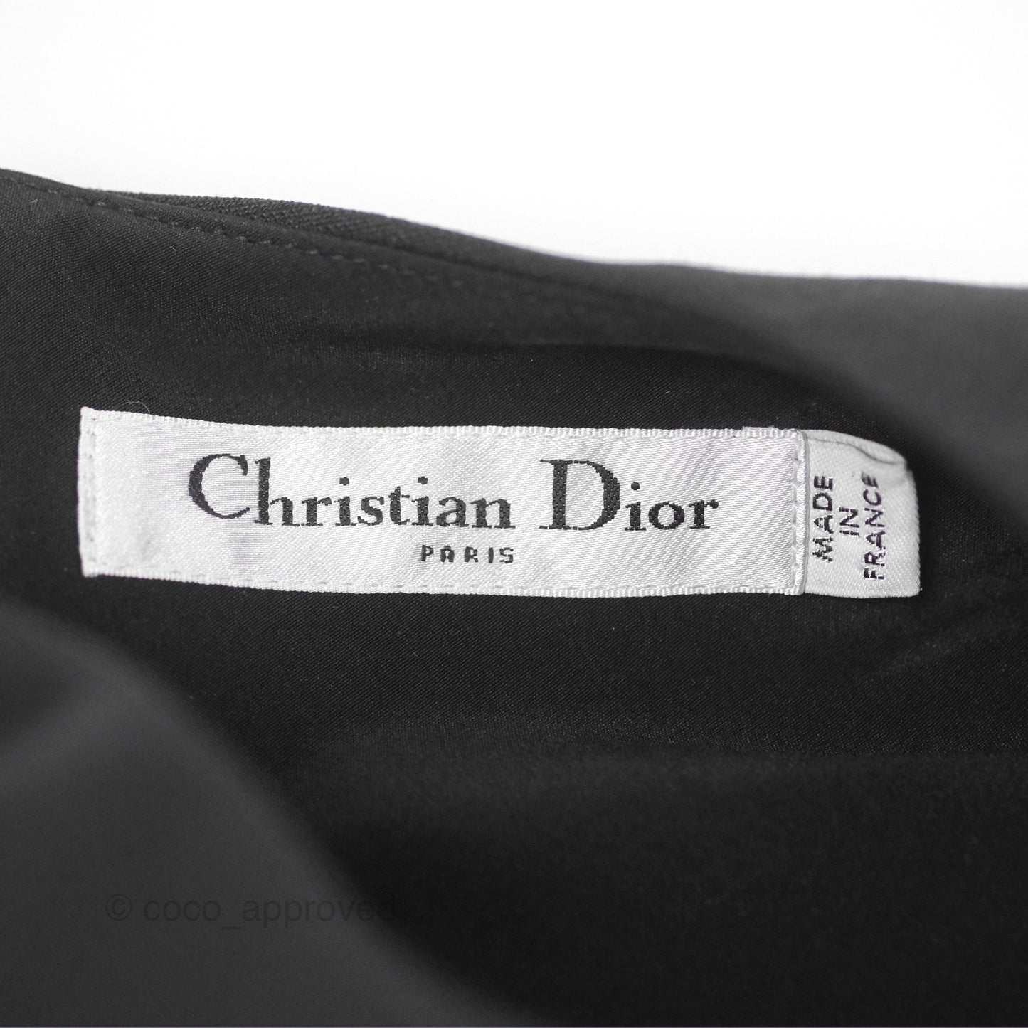 Christian Dior Gathered Mini Dress Black Wool Silk Size 34