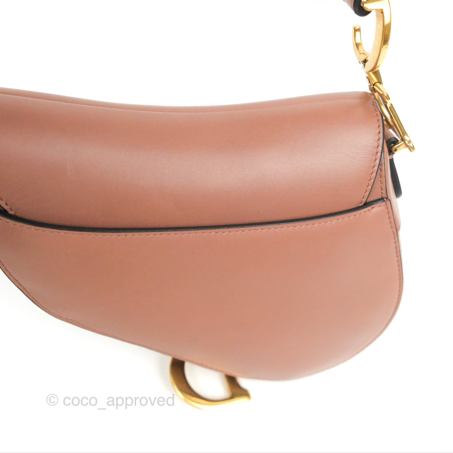 Christian Dior Mini Saddle Bag Rose Taupe Grained Calfskin Gold Hardware