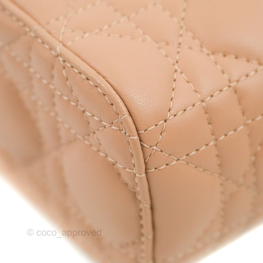 Christian Dior Micro Lady Dior Vanity Case Pink Cannage Lambskin