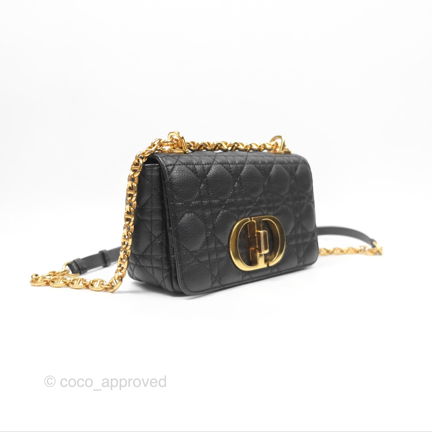 Christian Dior Small Caro Bag Black Supple Cannage Calfskin