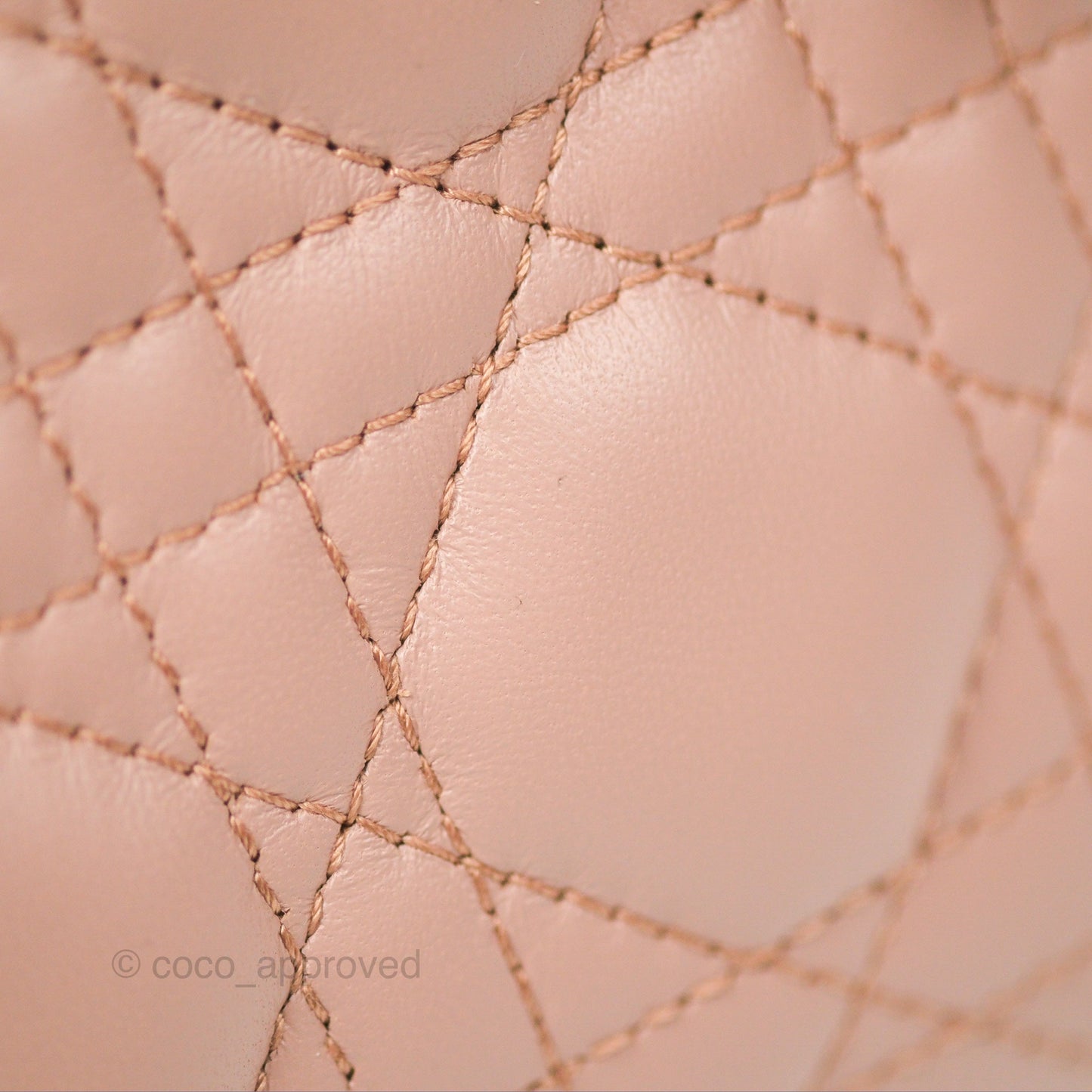 Christian Dior Mini Lady Dior Blush Cannage Lambskin Gold Hardware