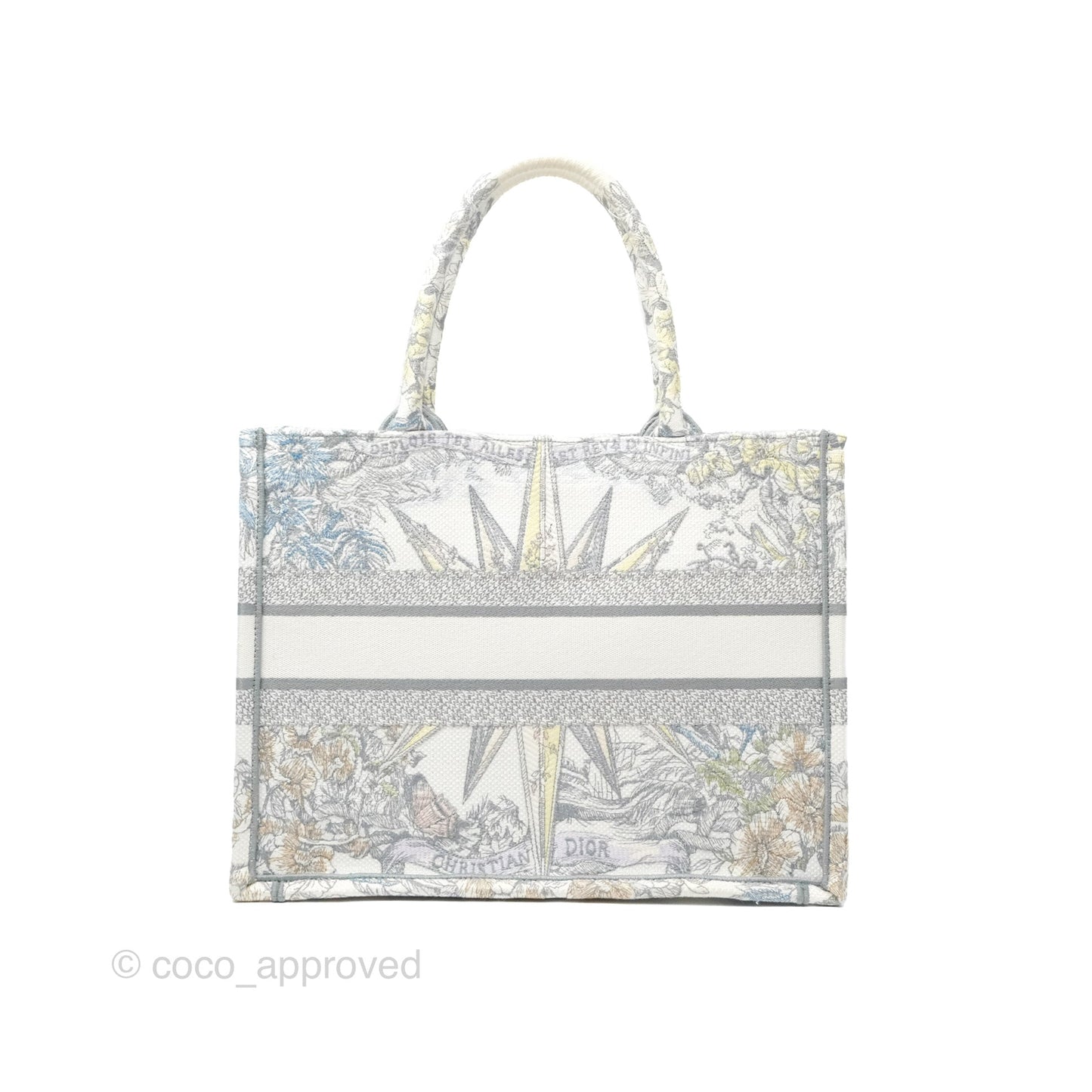 Christian Dior Medium(Old Small) Book Tote White Multicolor Rêve d'Infini Embroidery