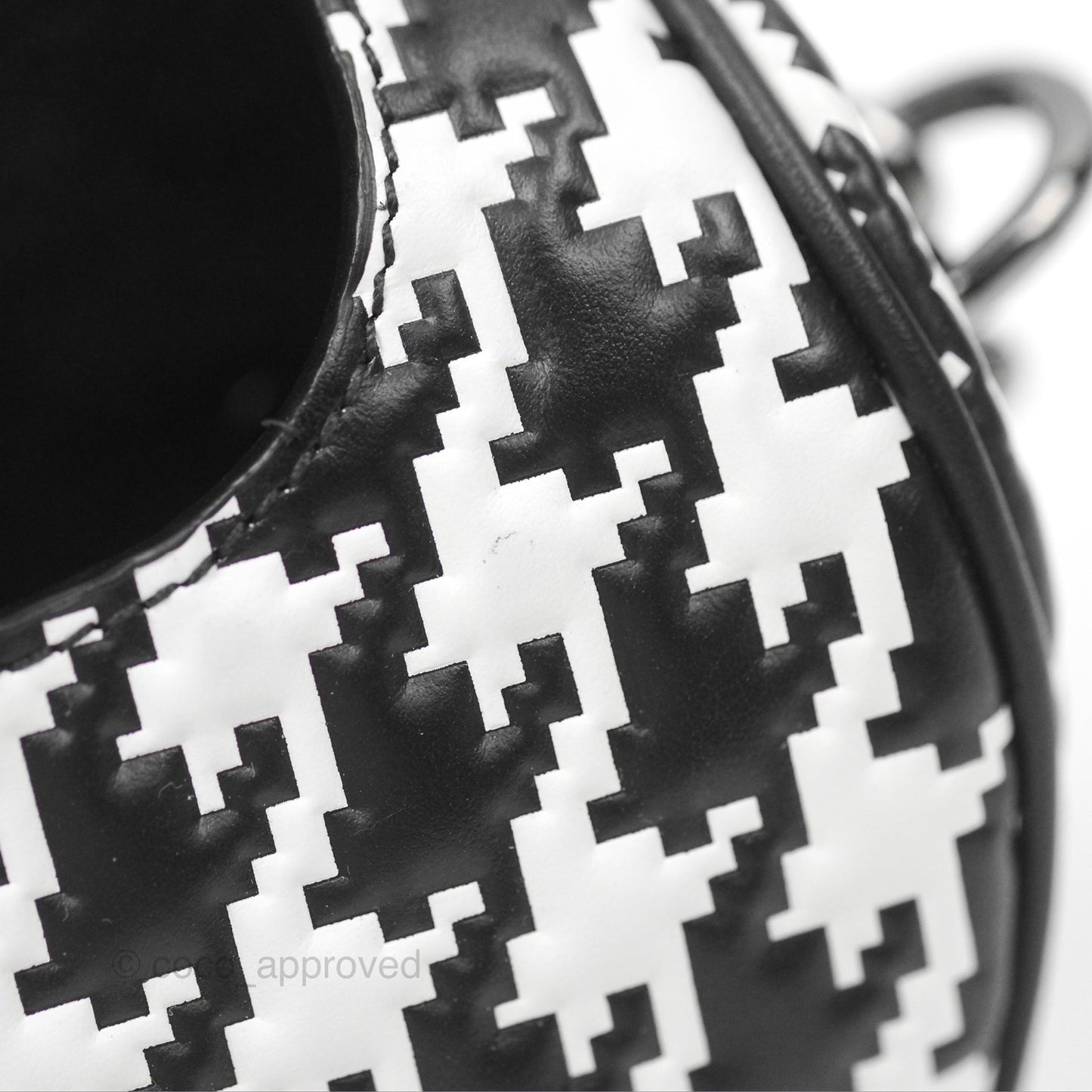 Christian Dior Bobby East-West Bag Black And White Houndstooth Embossed Calfskin