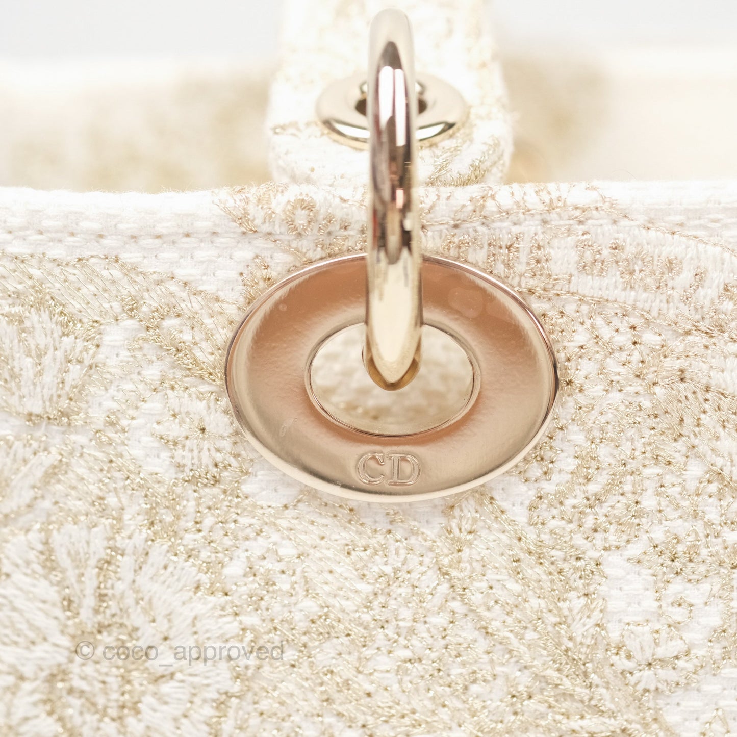 Christian Dior Medium Lady D-Lite Bag Dior Jardin d'Hiver Embroidery White