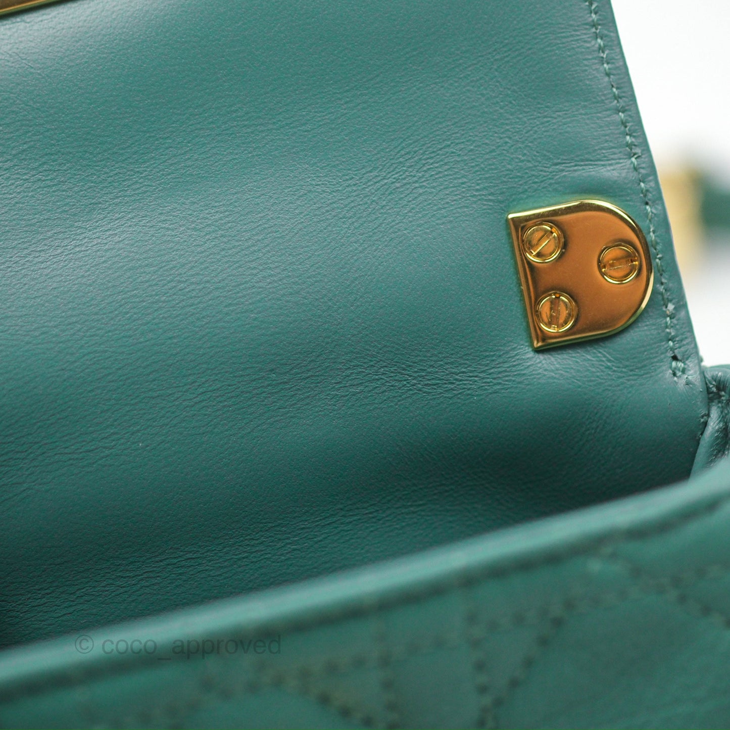Christian Dior Micro Caro Bag in Tundra Green Supple Cannage Calfskin Gold Hardware