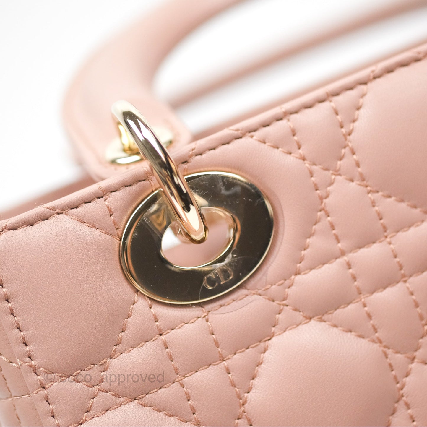 Christian Dior Small Lady Dior My ABCDior Blush Cannage Lambskin Gold Hardware