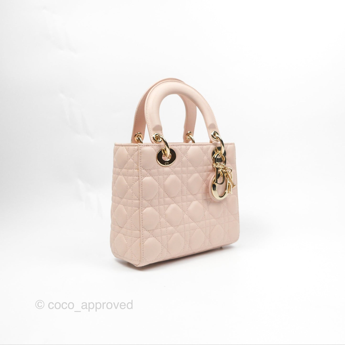 Christian Dior My ABCDior Lady Dior Pale Pink Cannage Lambskin Gold Hardware