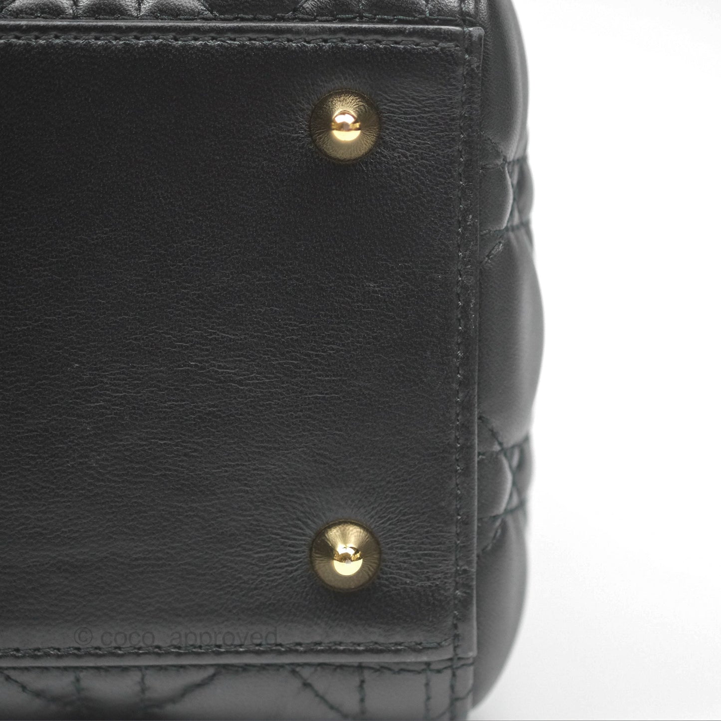 Christian Dior Medium Lady Dior Black Lambskin Gold Hardware
