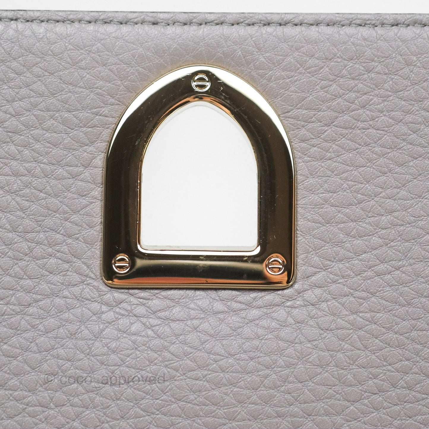 Christian Dior Medium Diorama Calfskin Flap Bag Grey Gold Hardware