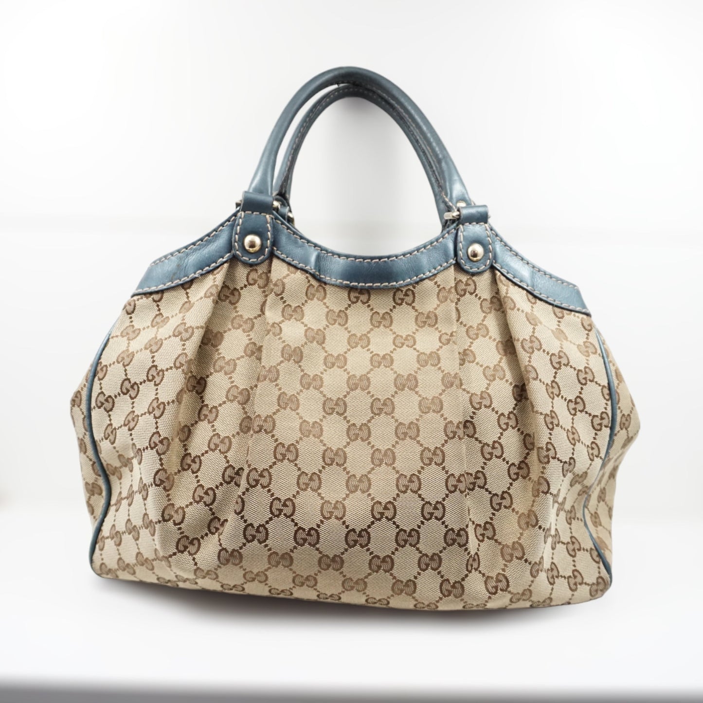 Gucci Skuldertaske Blå Læder
