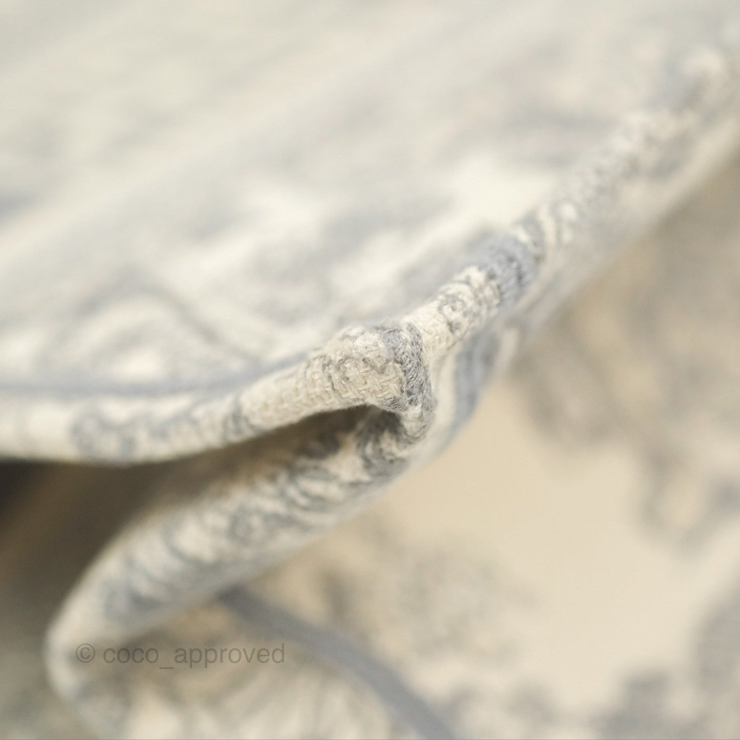 Christian Dior Medium (Old Small) Embroidered Toile De Jouy Light Grey Canvas Book Tote
