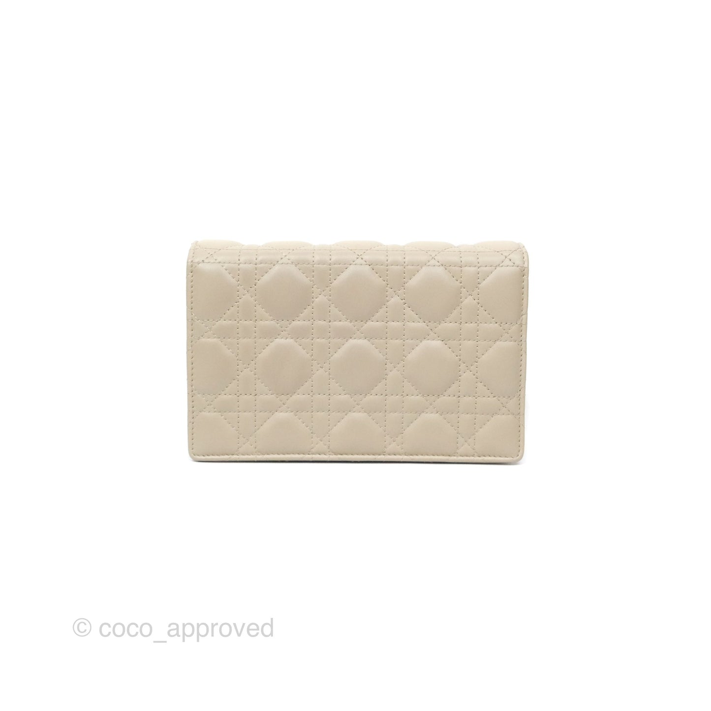 Christian Dior My Dior Daily Chain Pouch Sand-Colored Cannage Lambskin Gold Hardware