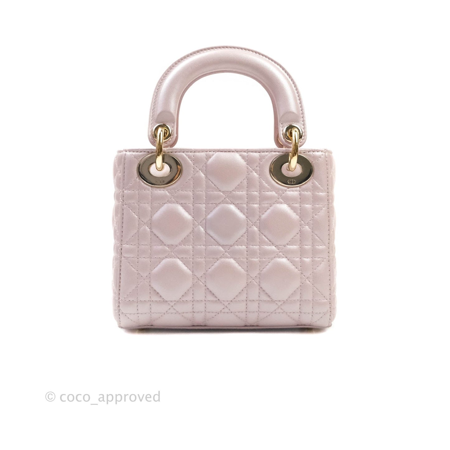 Christian Dior Calfskin Cannage Mini Lady Dior Light Pink