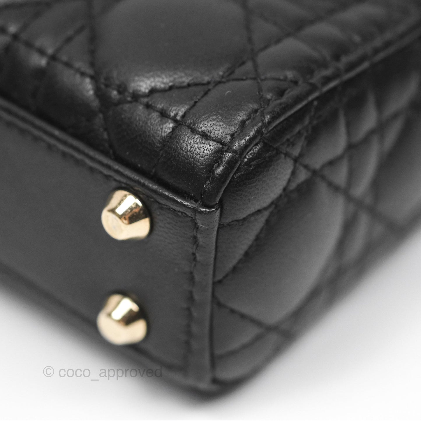 Christian Dior Micro Lady Dior Black Lambskin Gold Hardware
