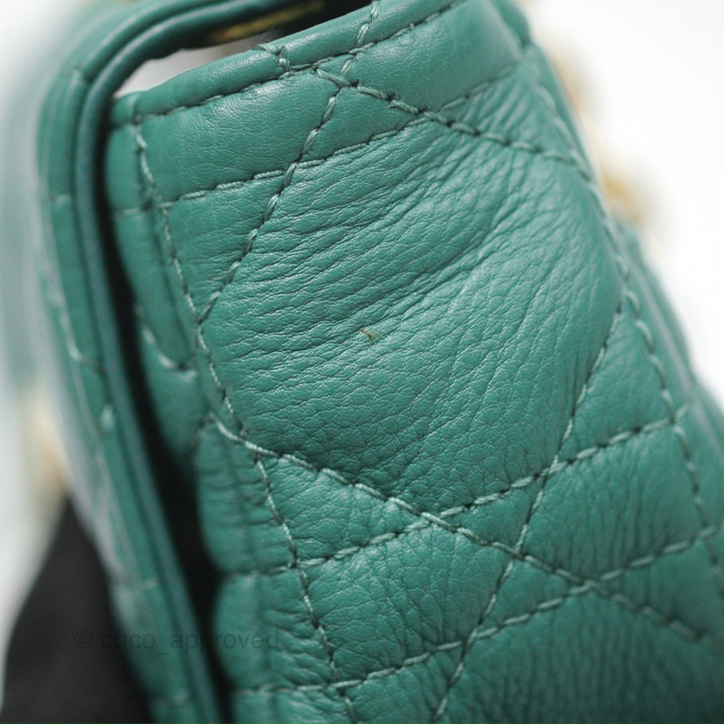 Christian Dior Micro Caro Bag in Tundra Green Supple Cannage Calfskin Gold Hardware