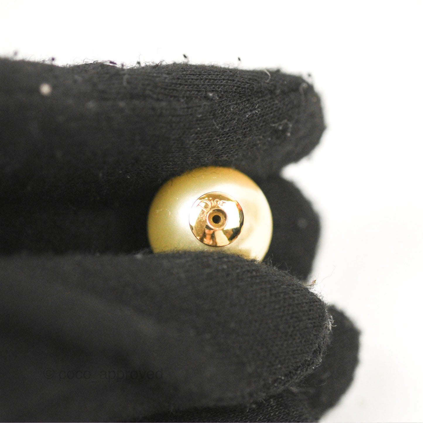 Dior Pearl Earrings Gold Tone