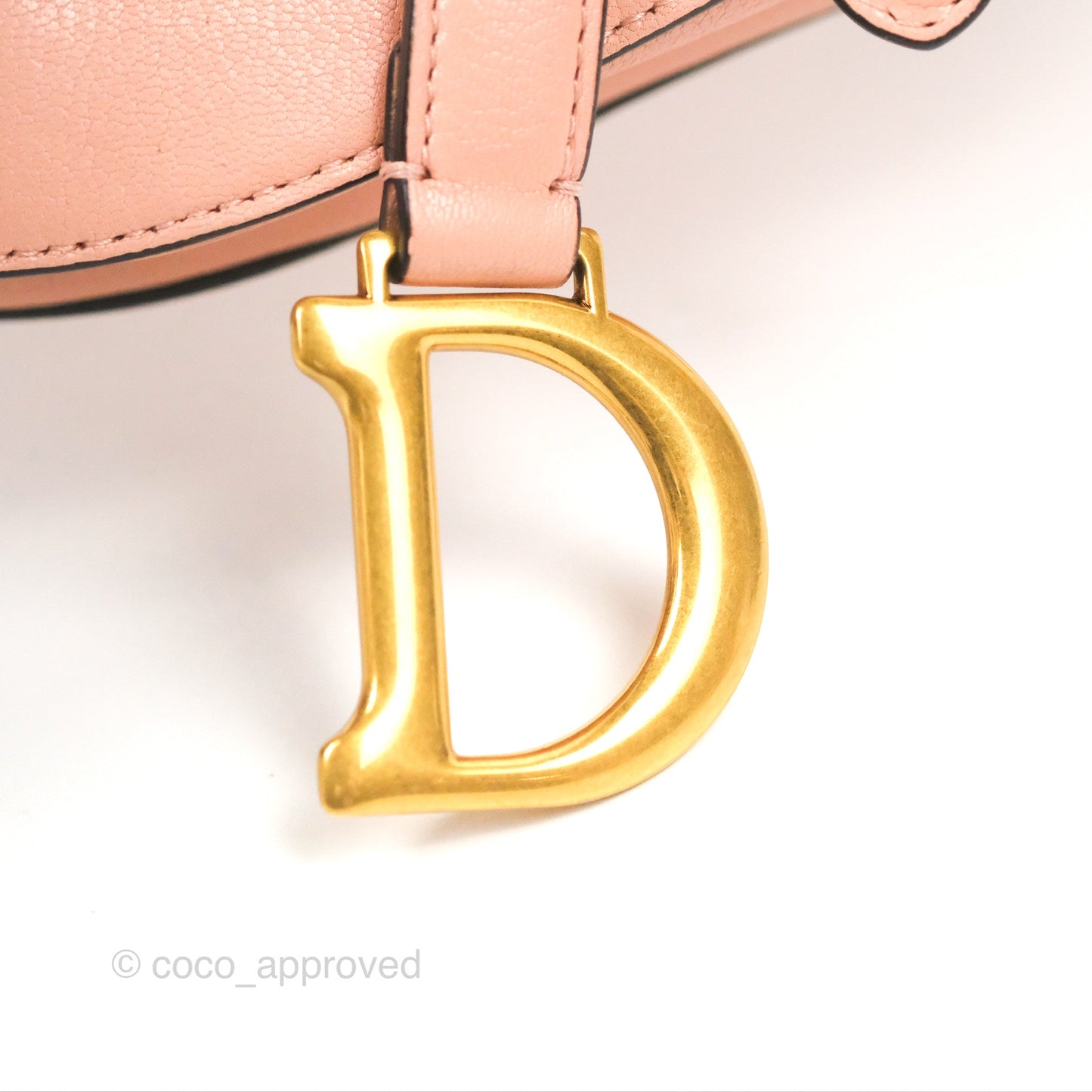 Christian Dior Mini Saddle Bag Pink Goatskin Gold Hardware