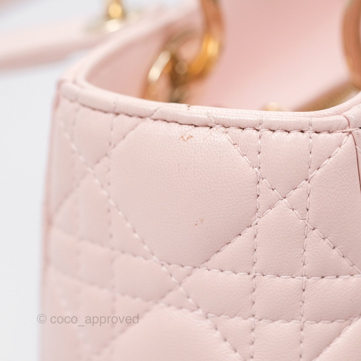 Christian Dior Medium Lady Dior Pink Lambskin Gold Hardware
