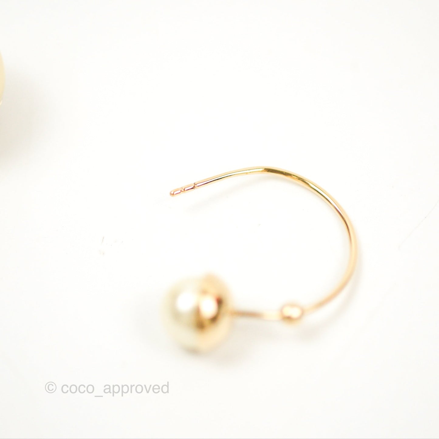 Dior Pearl Earrings Gold Tone