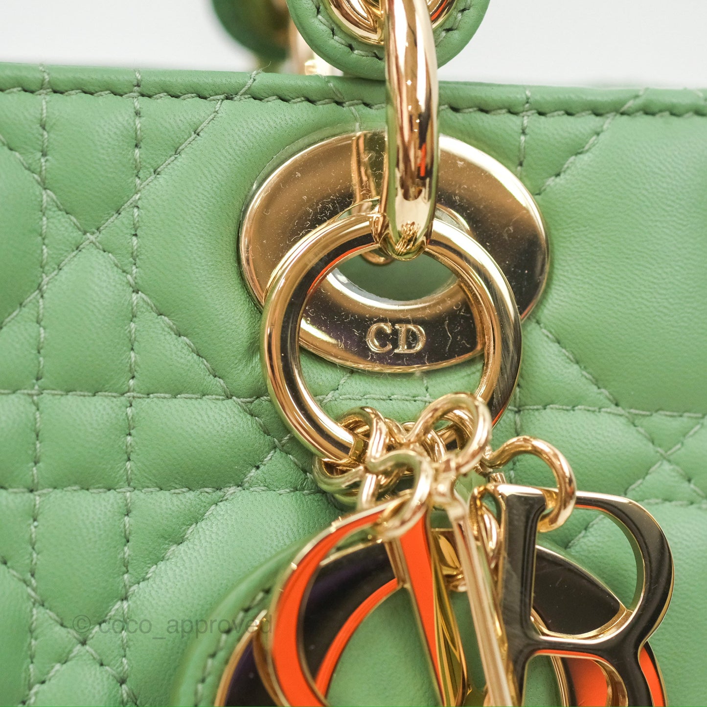 Christian Dior My ABCDior Lady Dior Avocado Green Lambskin Gold Hardware
