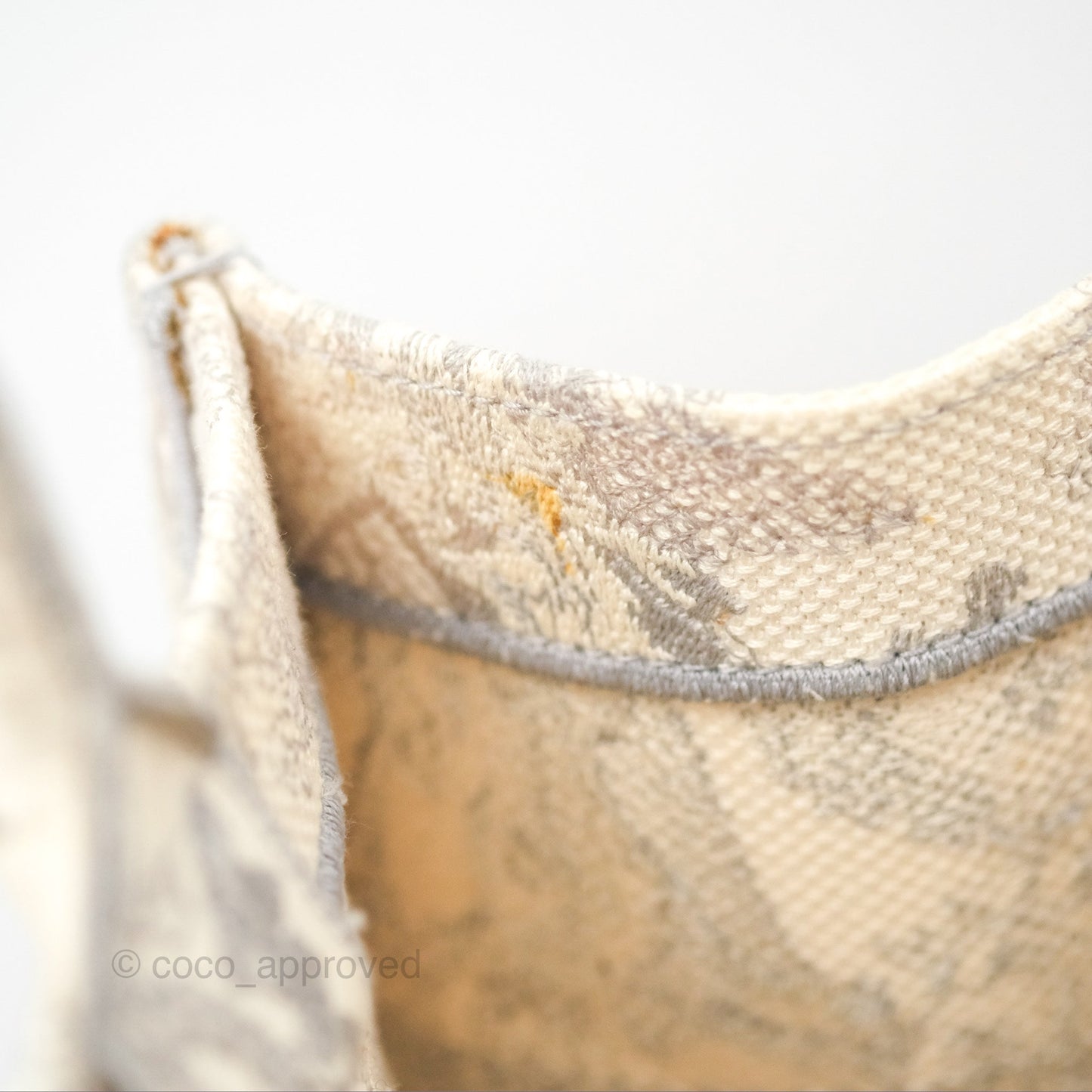 Dior Medium (Old Small) Embroidered Toile De Jouy Book Tote Light Grey Canvas