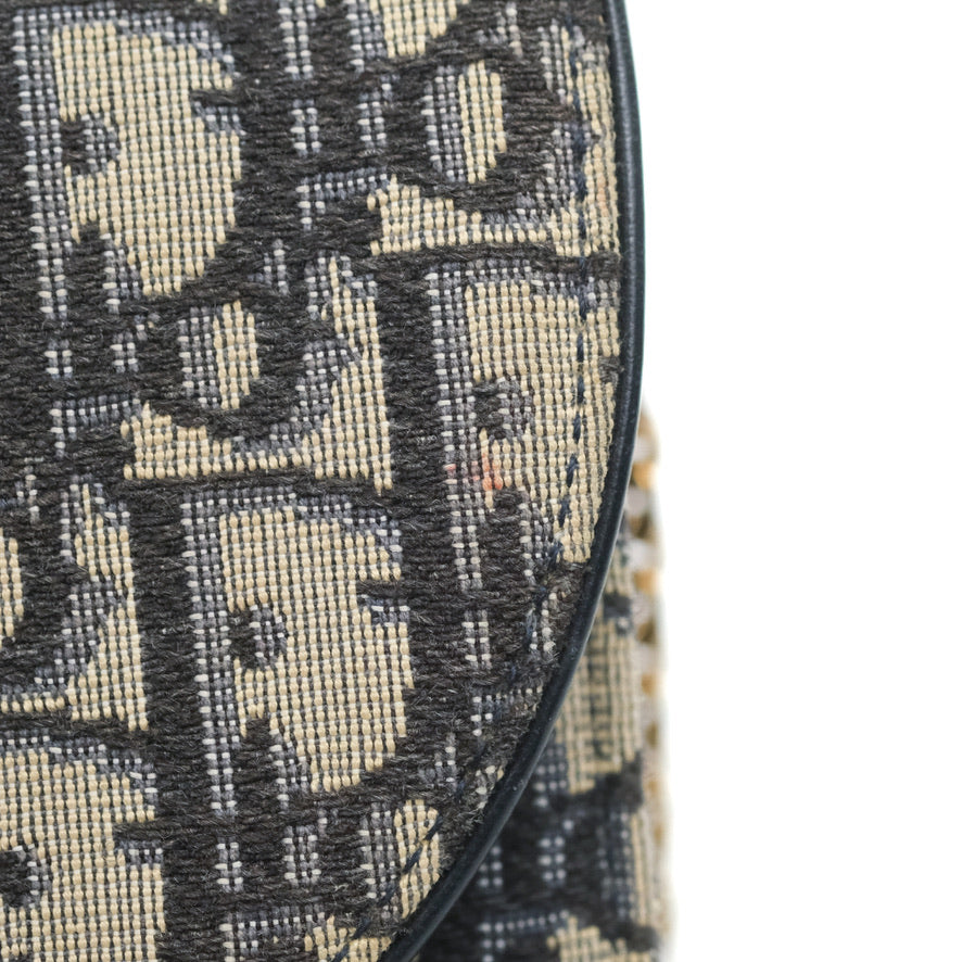 Christian Dior Saddle Chain Pouch Navy Oblique Jacquard