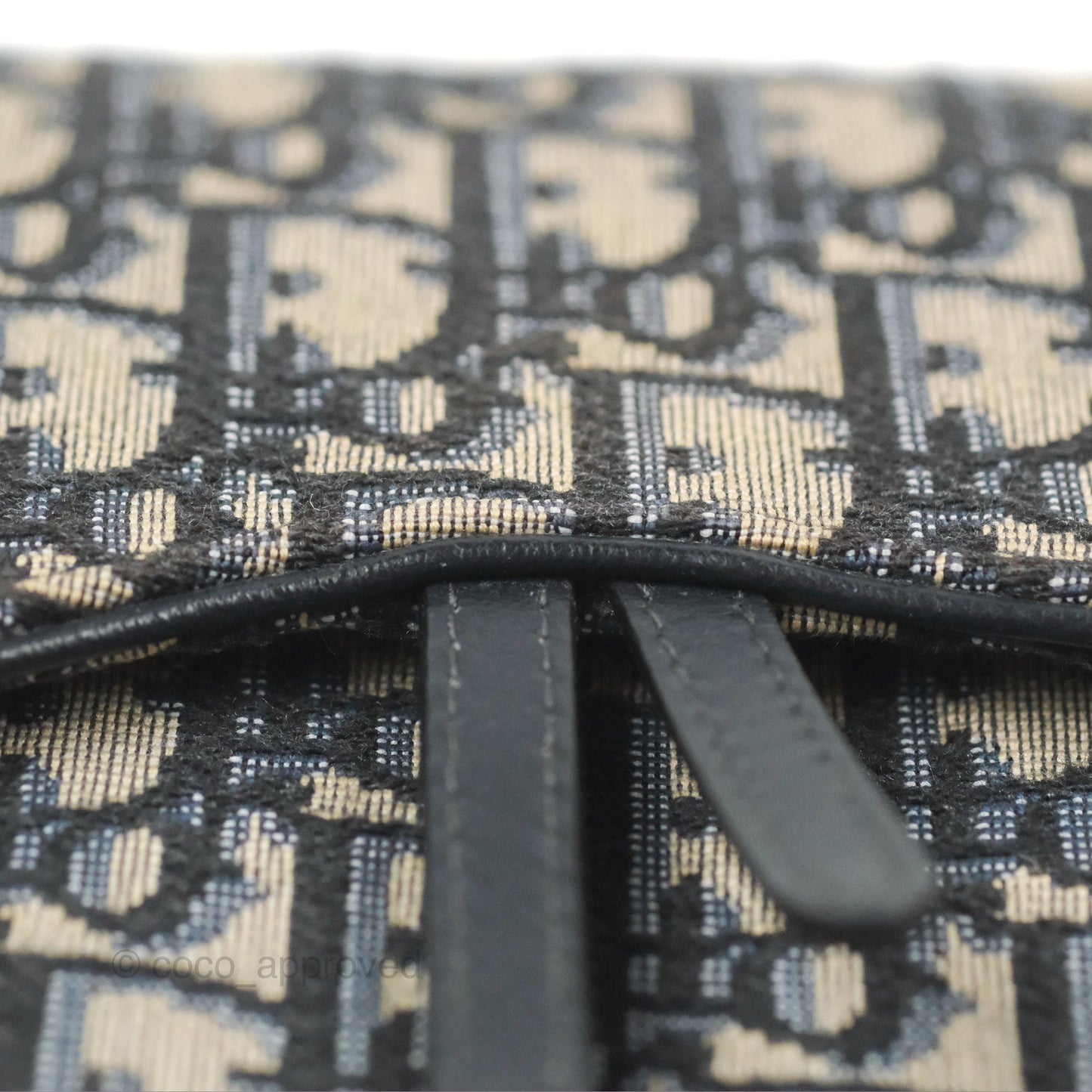 Christian Dior Saddle Chain Pouch Navy Oblique Jacquard