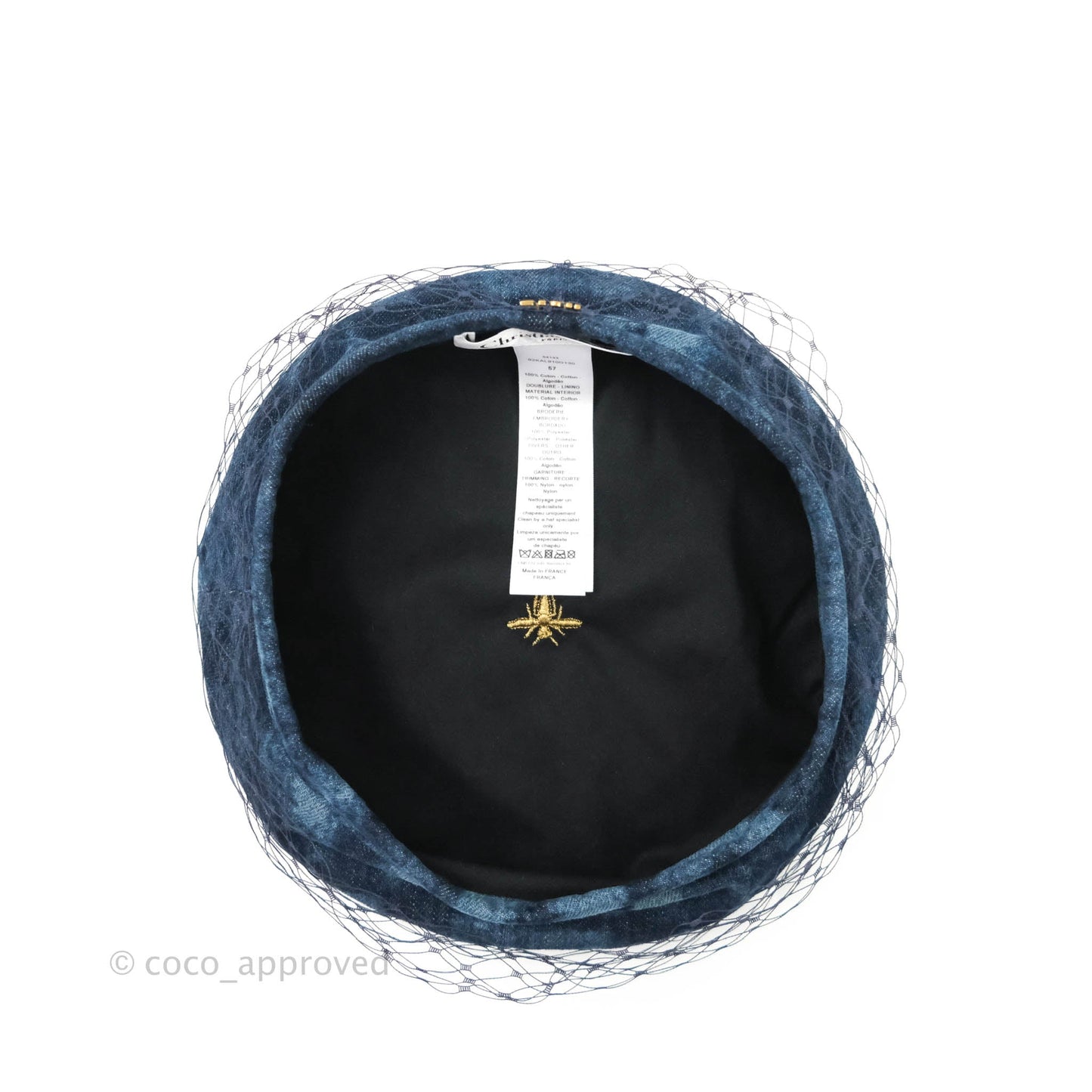 Christian Dior Arty Parisian Denim Beret With Veil