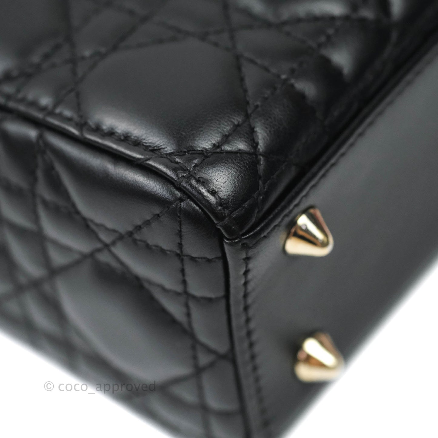 Christian Dior Lambskin My ABCDior Lady Dior Black Gold Hardware