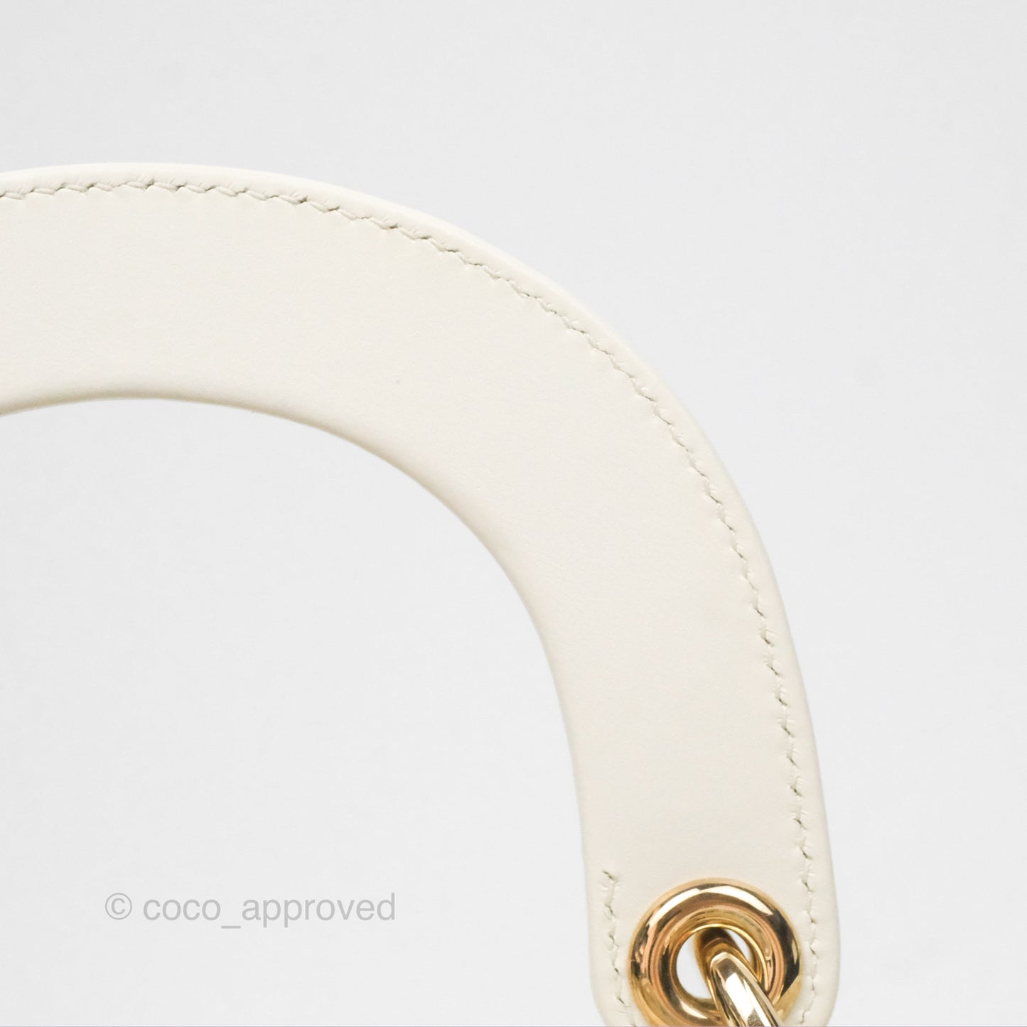 Christian Dior Mini Lady Dior Latte Cannage Lambskin Gold Hardware